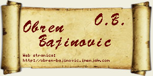 Obren Bajinović vizit kartica